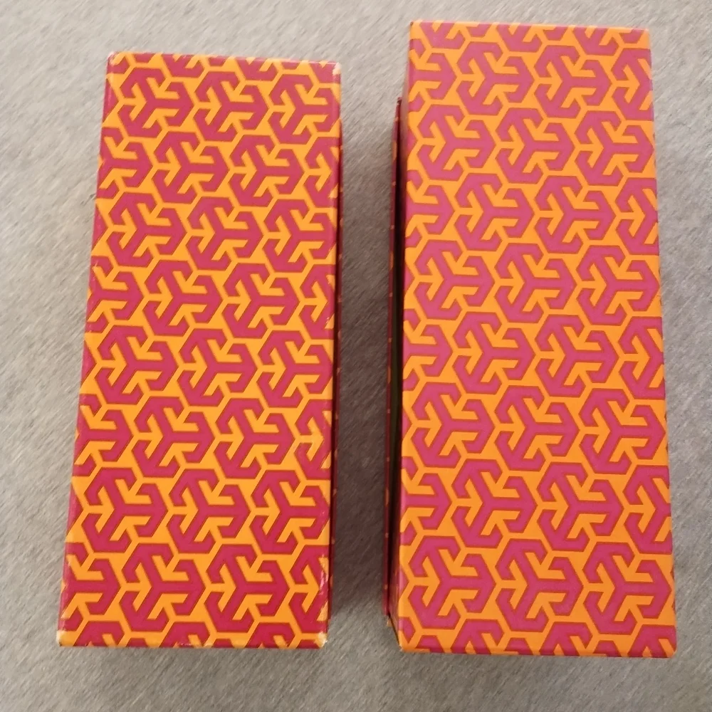 Two Tory Burch Shoe Boxes With Bold Geometric Designs - Empty